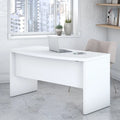 60-Inch Bow Front White Office Desk with Laminate Surface