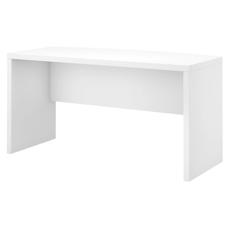 60-Inch Bow Front White Office Desk with Laminate Surface