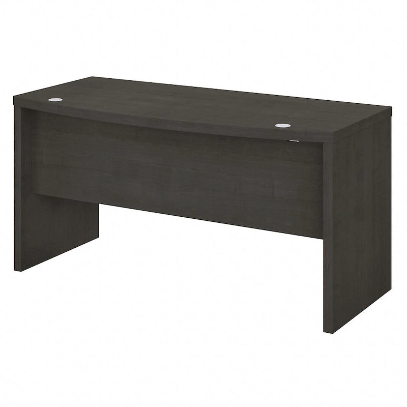 60-Inch Bow Front White Office Desk with Laminate Surface