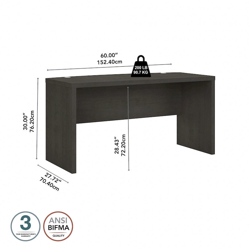 60-Inch Bow Front White Office Desk with Laminate Surface