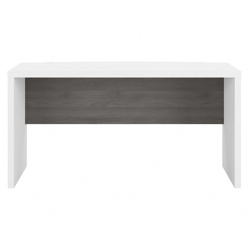 60-Inch Bow Front White Office Desk with Laminate Surface