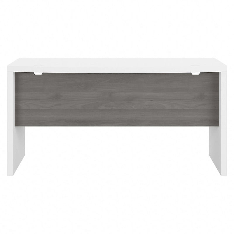 60-Inch Bow Front White Office Desk with Laminate Surface