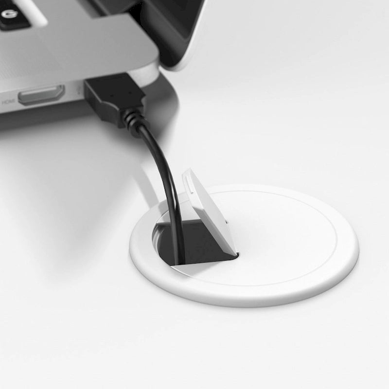 60-Inch Bow Front White Office Desk with Laminate Surface