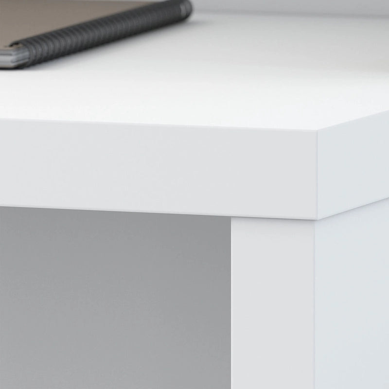 60-Inch Bow Front White Office Desk with Laminate Surface