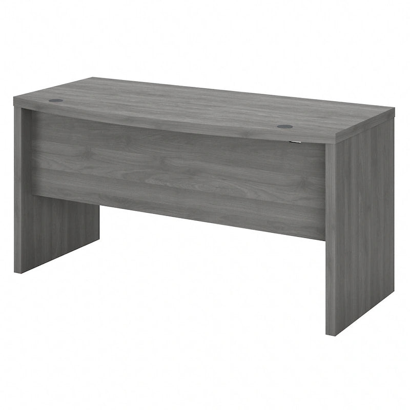 60-Inch Bow Front White Office Desk with Laminate Surface