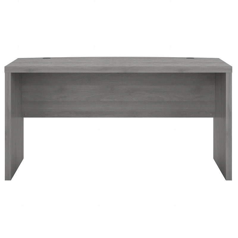 60-Inch Bow Front White Office Desk with Laminate Surface