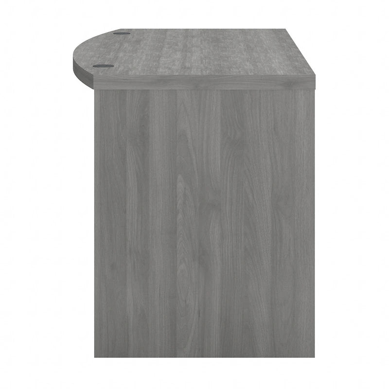 60-Inch Bow Front White Office Desk with Laminate Surface