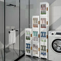 4-Tier Narrow Plastic Storage Cabinet with Wheels