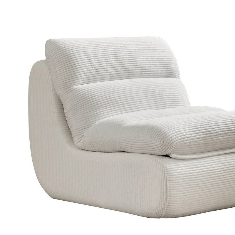 34 Modern Single Sofa Upholstered Sponge Couch with Ottoman for Small Space