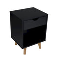 24-Inch White Wood Nightstand with Two Storage Drawers