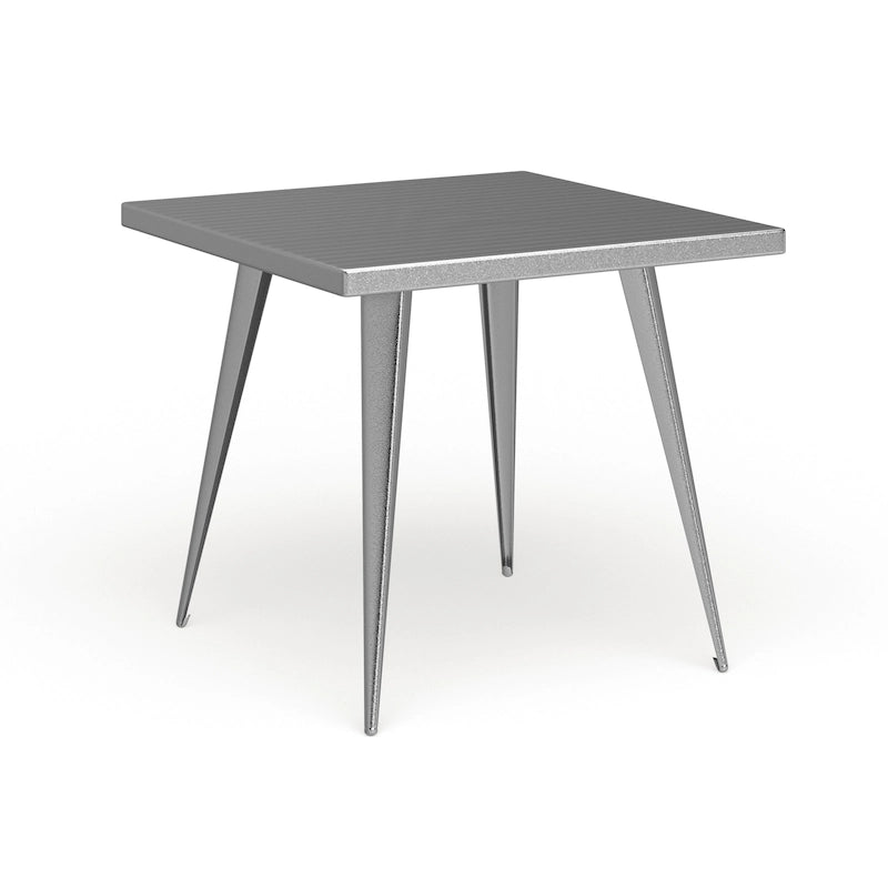 Industrial Square Metal Dining Table Seats 4