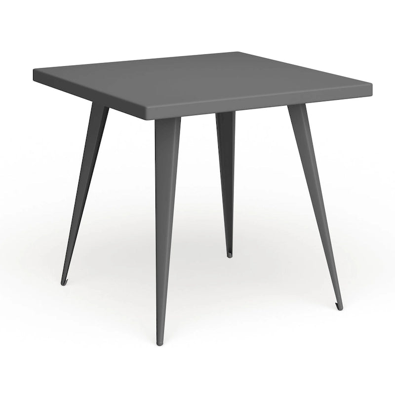 Industrial Square Metal Dining Table Seats 4