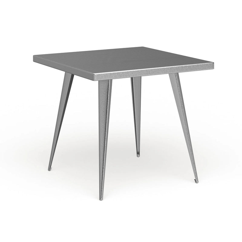 Industrial Square Metal Dining Table Seats 4
