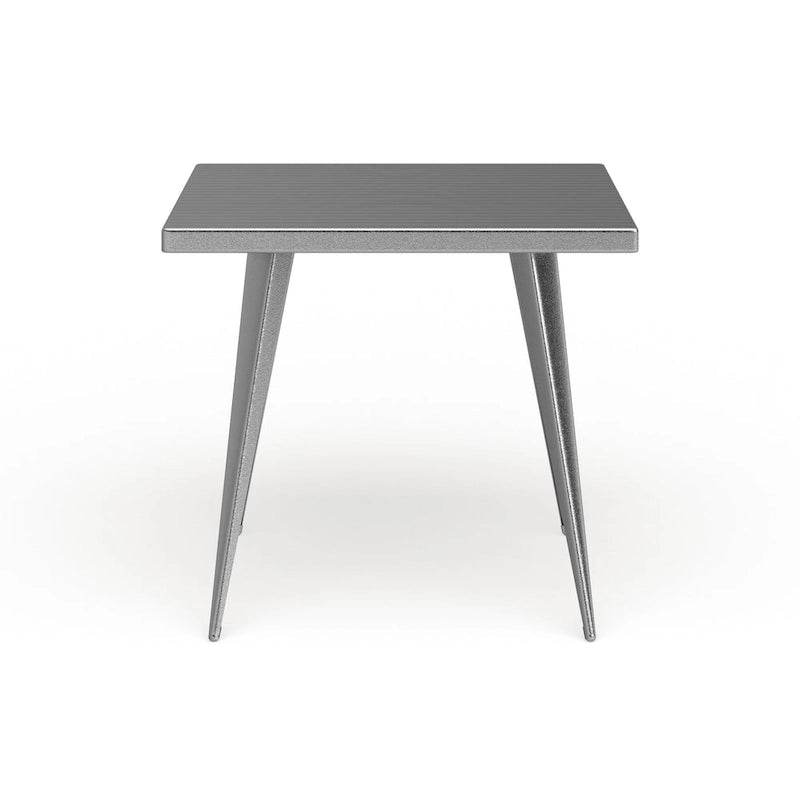 Industrial Square Metal Dining Table Seats 4
