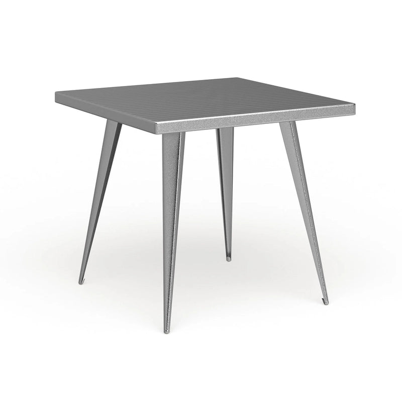 Industrial Square Metal Dining Table Seats 4