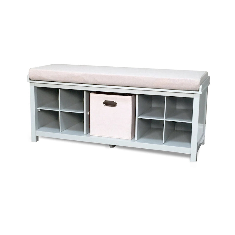 Solid Wood Entryway Bench with Shoe Storage and Bin