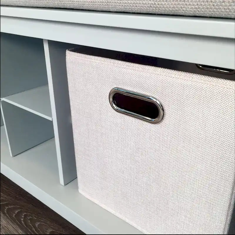Solid Wood Entryway Bench with Shoe Storage and Bin