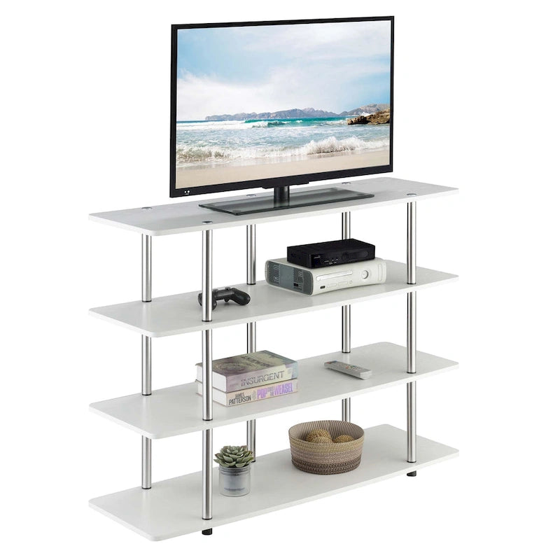 55-Inch Highboy Four-Tier TV Stand with Steel Frame