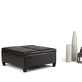 36-Inch Square Storage Ottoman with Lift-Top Coffee Table