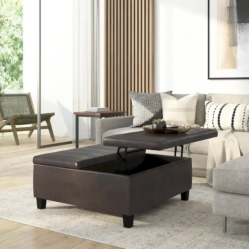 36 inch Wide Contemporary Square Table Ottoman