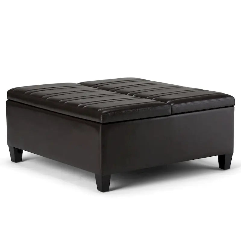 36-Inch Square Storage Ottoman with Lift-Top Coffee Table