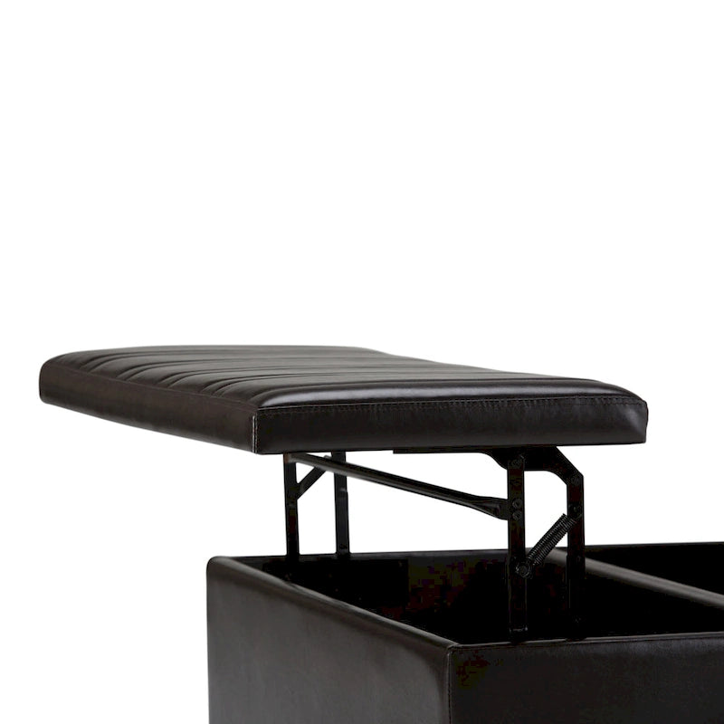 36-Inch Square Storage Ottoman with Lift-Top Coffee Table
