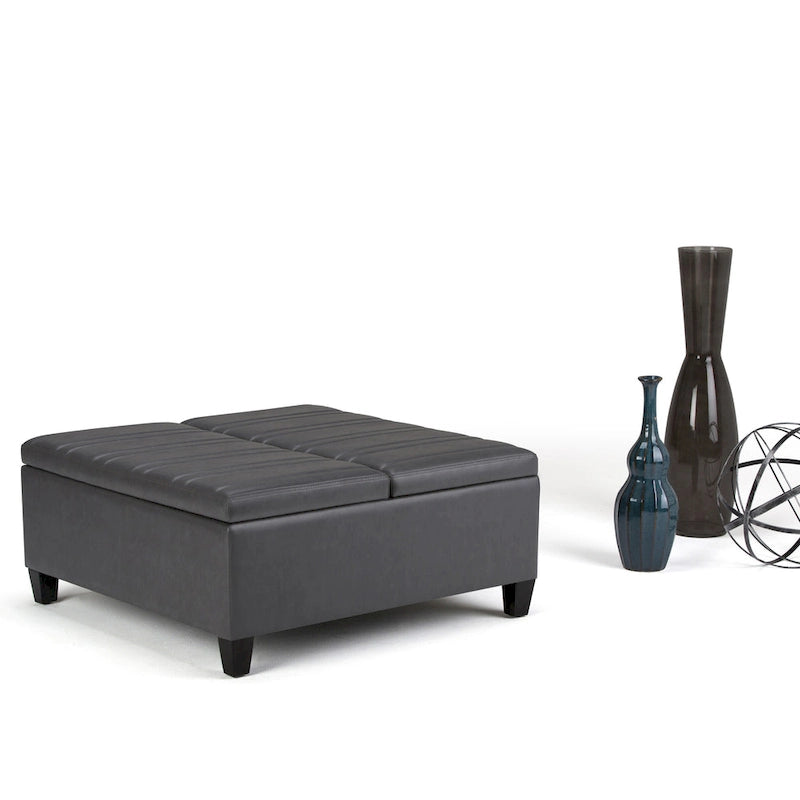 36-Inch Square Storage Ottoman with Lift-Top Coffee Table