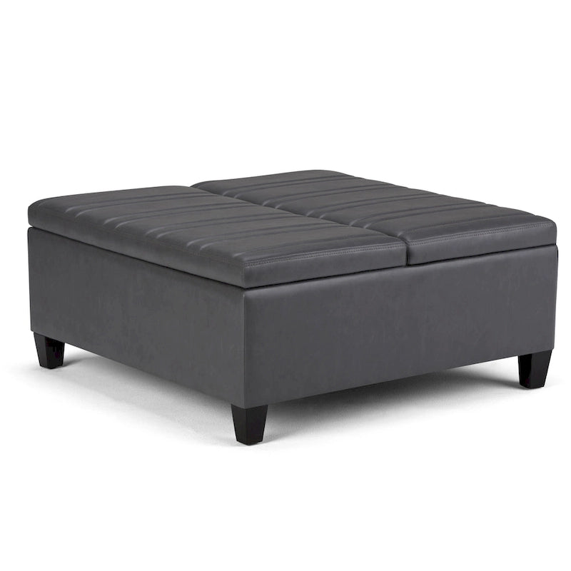 36-Inch Square Storage Ottoman with Lift-Top Coffee Table