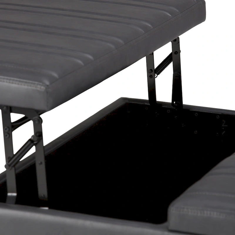 36-Inch Square Storage Ottoman with Lift-Top Coffee Table