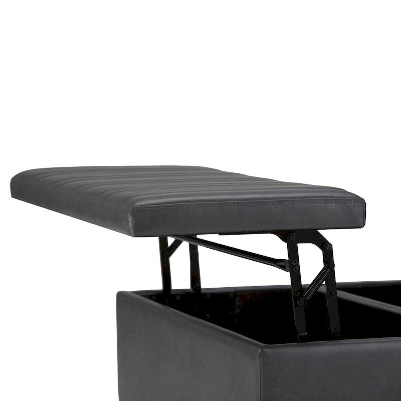 36-Inch Square Storage Ottoman with Lift-Top Coffee Table