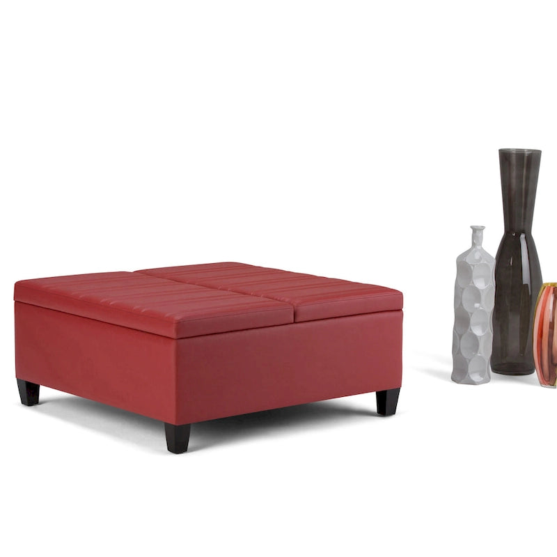 36-Inch Square Storage Ottoman with Lift-Top Coffee Table