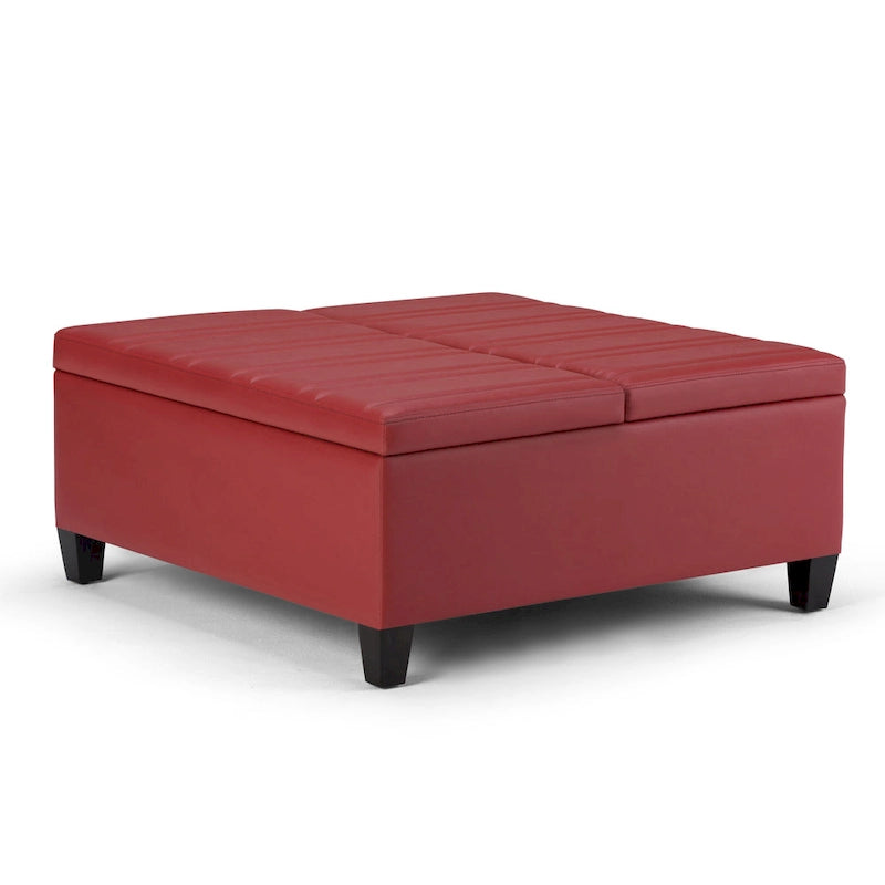 36-Inch Square Storage Ottoman with Lift-Top Coffee Table