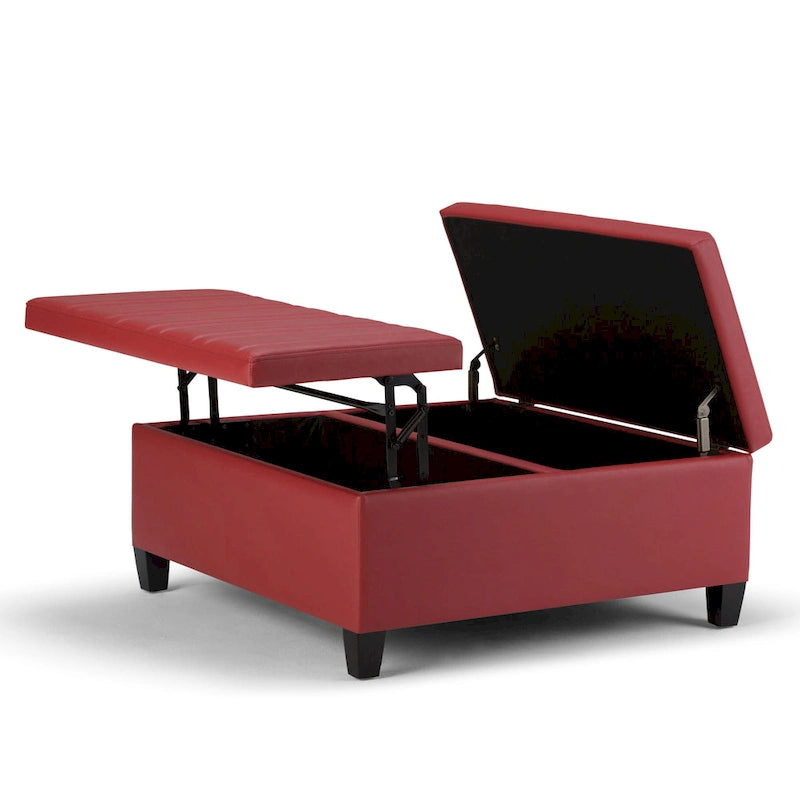 36-Inch Square Storage Ottoman with Lift-Top Coffee Table
