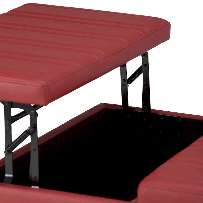 36-Inch Square Storage Ottoman with Lift-Top Coffee Table