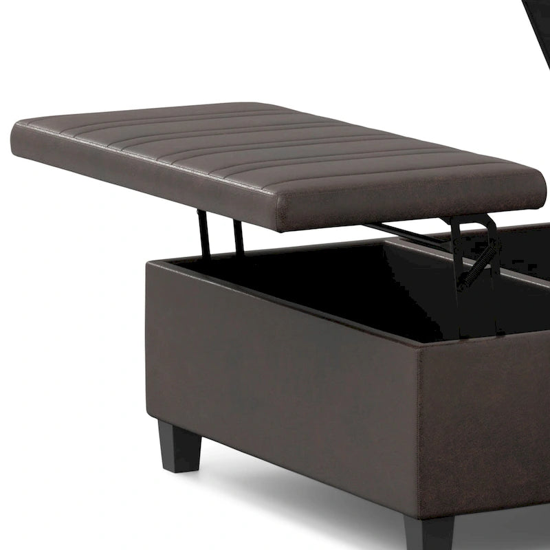 36-Inch Square Storage Ottoman with Lift-Top Coffee Table