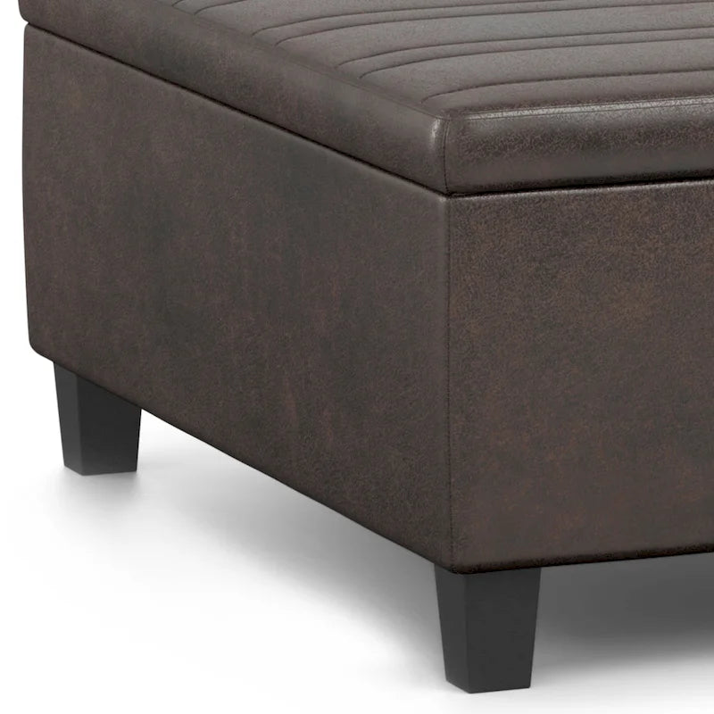 36-Inch Square Storage Ottoman with Lift-Top Coffee Table