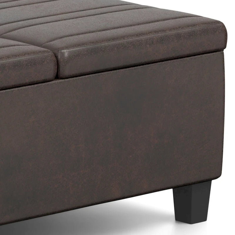 36-Inch Square Storage Ottoman with Lift-Top Coffee Table