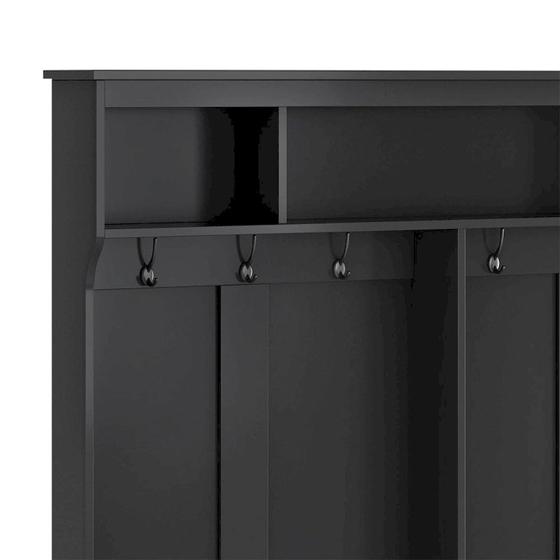 Multiple Functions Hall Tree with Hooks, Shelves & 24 Shoe Cubbies