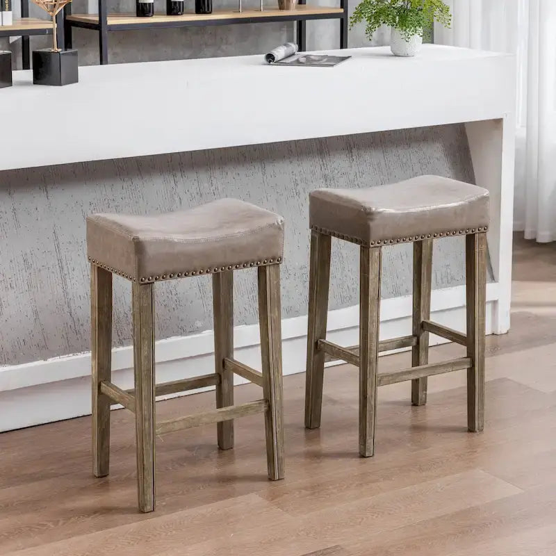 Counter Height 29-Inch Backless Faux Leather Bar Stools
