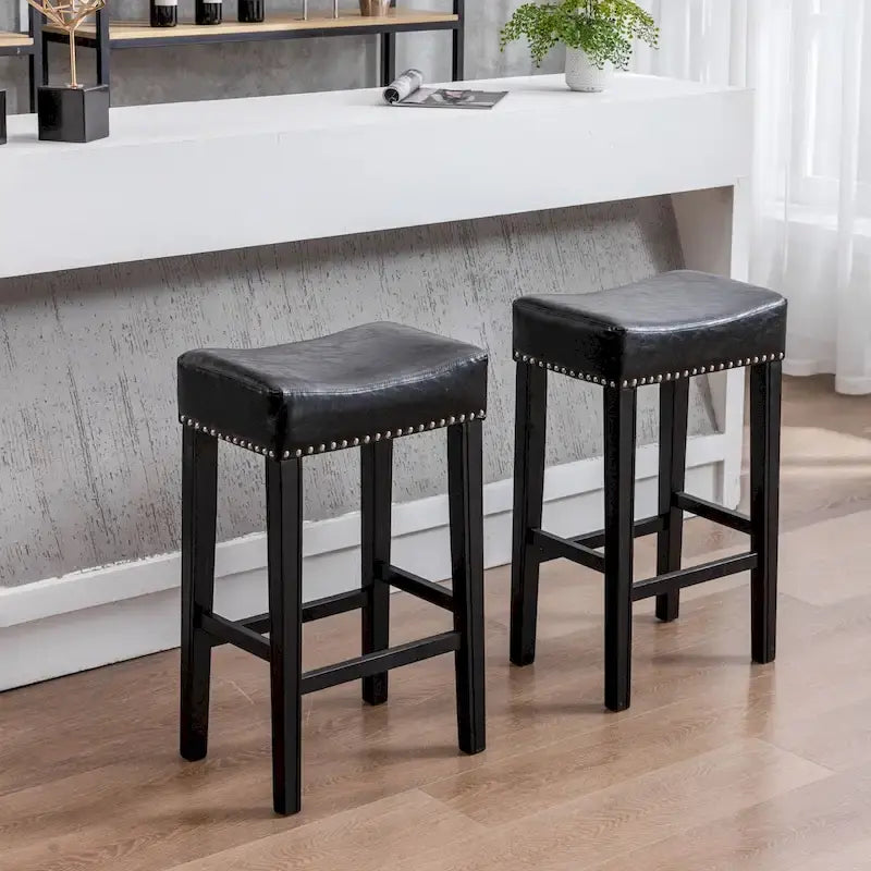 Counter Height 29-Inch Backless Faux Leather Bar Stools