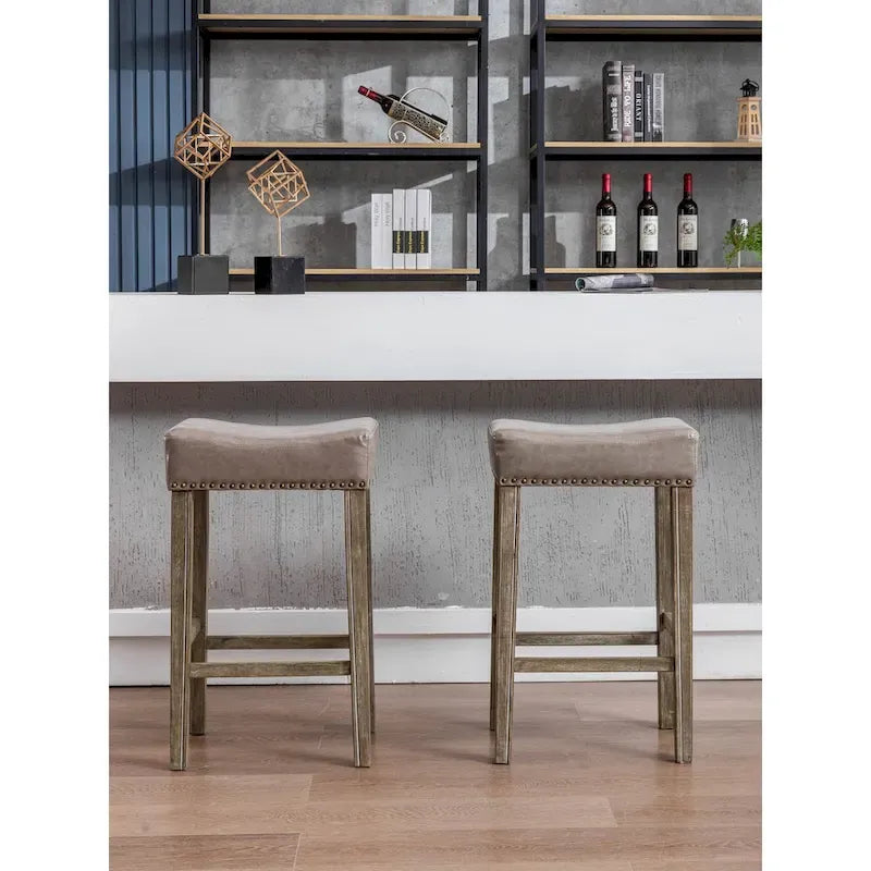 Counter Height 29-Inch Backless Faux Leather Bar Stools