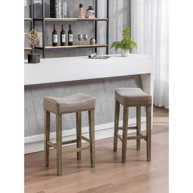 Counter Height 29-Inch Backless Faux Leather Bar Stools