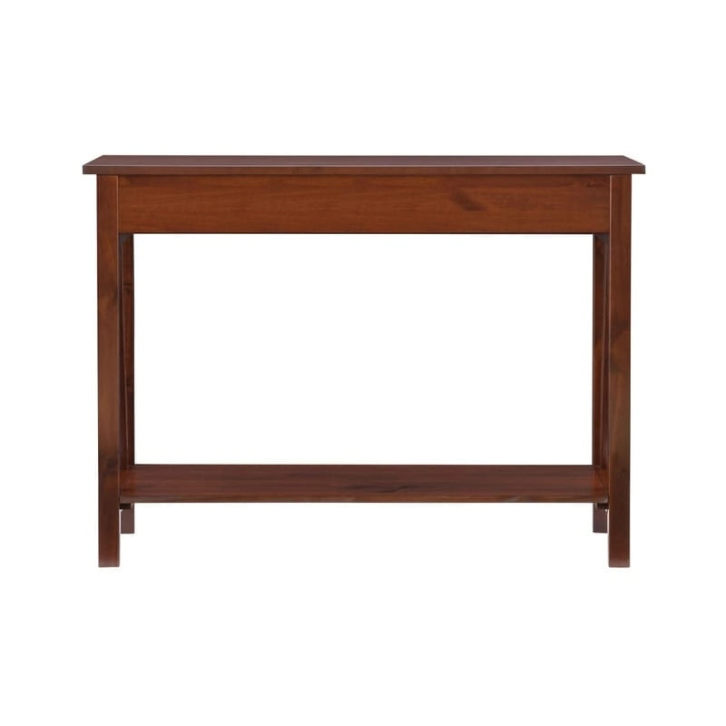 Antique Tobacco Console Table with Storage Drawer