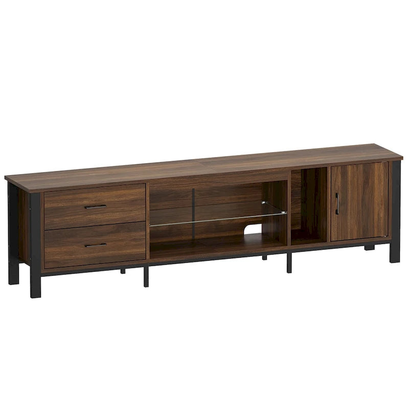 80-Inch LED TV Stand with 2 Drawers and RGB Lighting