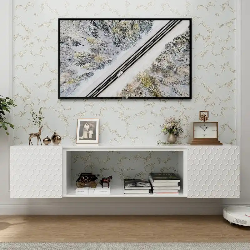 67-Inch Wall Mount Floating TV Stand for 80-Inch TVs