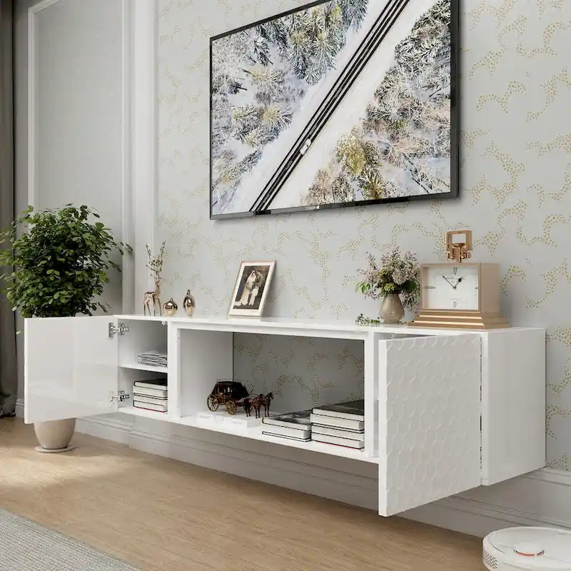 67-Inch Wall Mount Floating TV Stand for 80-Inch TVs