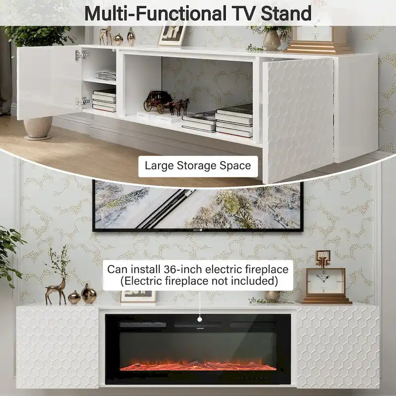 67-Inch Wall Mount Floating TV Stand for 80-Inch TVs