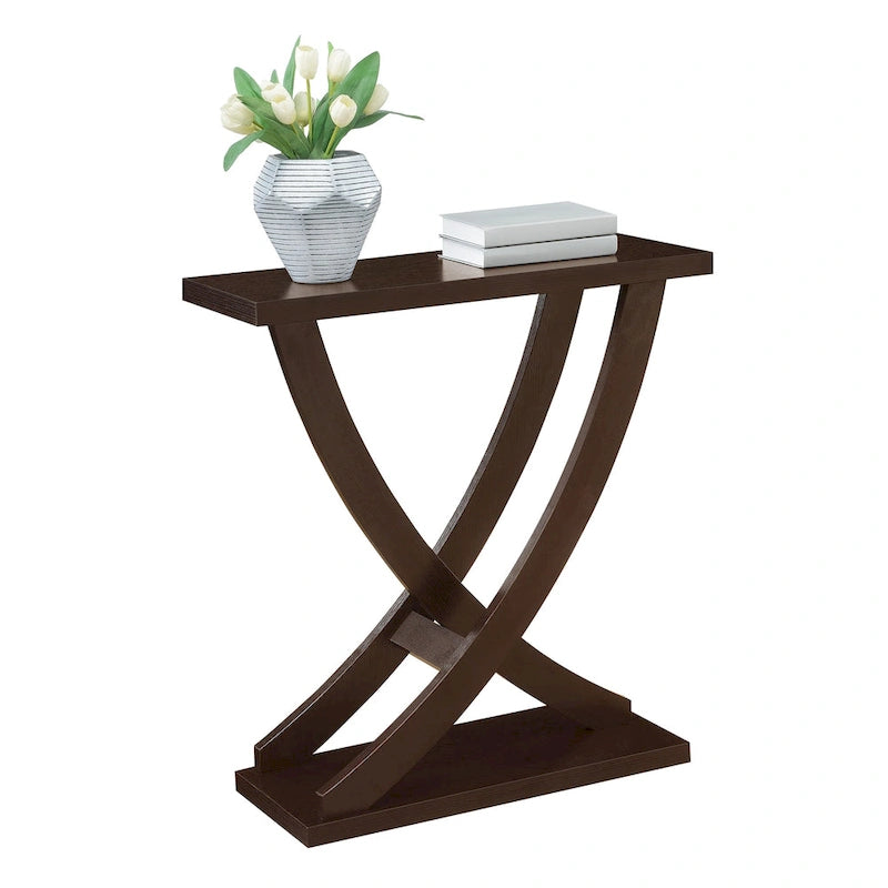 Criss-Cross Console Table with Woodgrain Finish