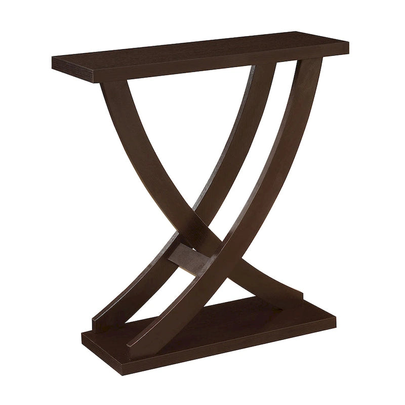 Criss-Cross Console Table with Woodgrain Finish