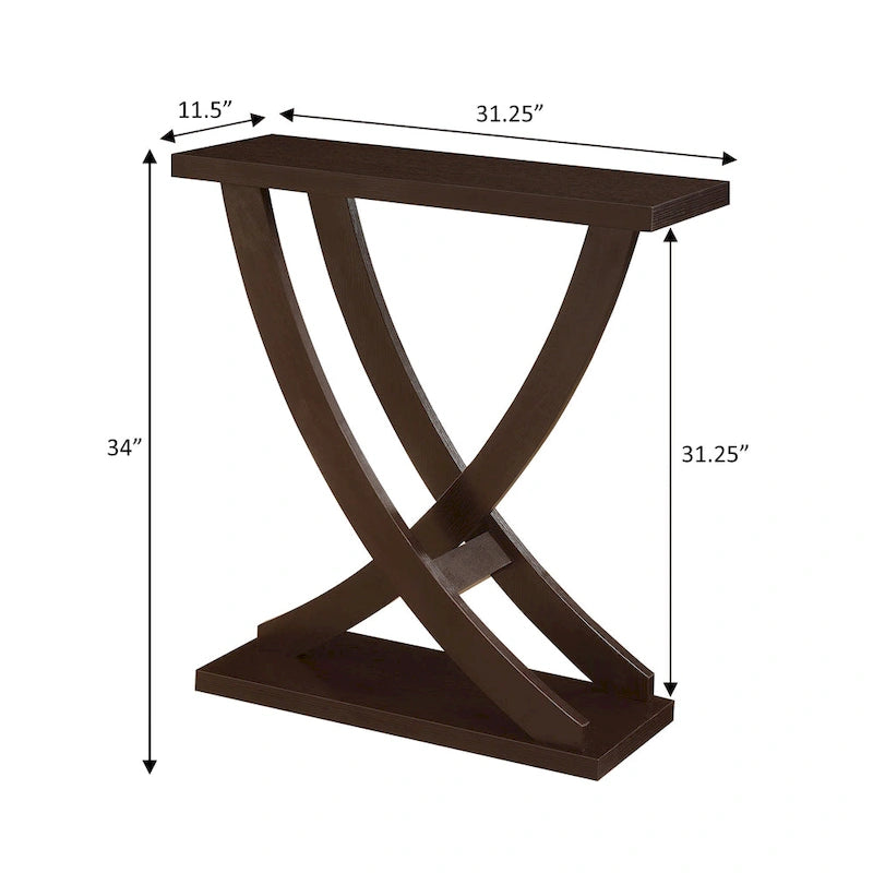 Criss-Cross Console Table with Woodgrain Finish